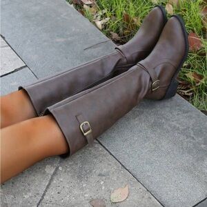SHEIN Brown Over the Knee Boots